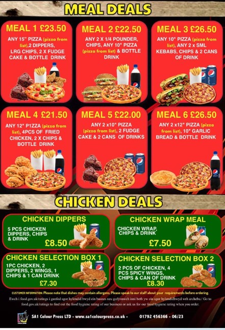 Pembroke kebabs menu